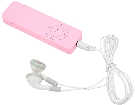 Zunate Mini Reproductor de Música MP3, Reproductor de Música HiFi Portátil sin Pérdidas MP3 con Auricular, MP3 para Estudiantes de 180 MAh, Compatible con Tarjeta de Memoria 64G, para(Rosa)