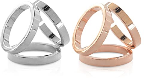 LumiSyne 2 Piezas Anillos De Bufanda Moda Tres Anillos Oro Plata Bufanda Hebilla Moderno Simple Triple Broches Para Bufanda De Seda Accesorios De Decoración Bufanda Clip Para Bufanda Pañuelo Chal Ropa