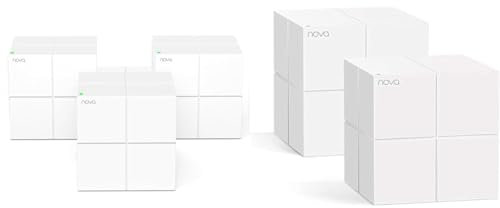 Tenda Nova MW6 Mesh Router Sistema WiFi de Red en Malla (Dual Band hasta 500 Metros, Mu-MIMO & Nova MW6 - Router Mesh WiFi Solución Completa WLAN de Malla de Doble Banda (2 Estaciones