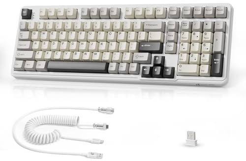MAMBASNAKE x Attack Shark X98 Gasket mekaniskt tangentbord 102 tangenter, trådlöst speltangentbord med spiralkabel, 2.4G/BT/USB-C med numeriskt tangentbord, hot-swap linjär switch, RGB