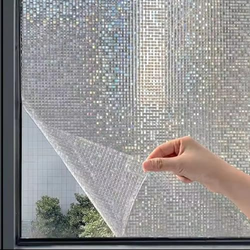 Avoid Vinilo Cristal Efecto Mosaico con Efecto Arcoíris Solar – Vinilo Ventana con Privacidad y Protección UV – Lámina para Ventanas sin Taladrar – Incluye Espátula, Cúter y Pulverizador (45x300 cm)