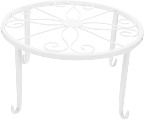 iplusmile 1 Soporte De Hierro Para Flores Alto Para Plantas De Interior Y Exterior Macetas Jardín Decoración Césped Pequeño Blanco