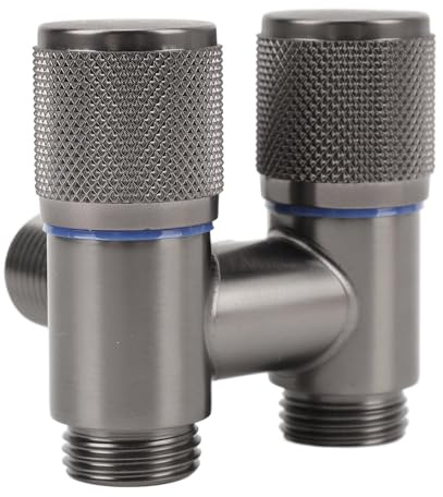 Eujgoov Valvola dell'Acqua 1 in 2 out Valvola di Arresto Ad Angolo in Ottone Accessori per Rubinetti a Doppio Controllo per Bidet WC e Lavatrice