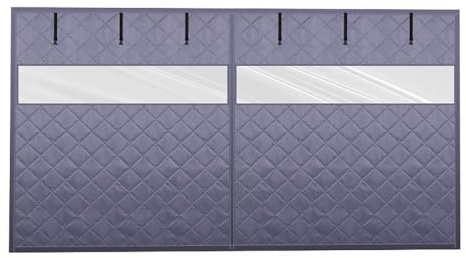 Magnetisk Värmeisolerad Dörrgardin, Kall Och Vattentät, Värmeisolerad Dörrskärm Oxford-Duk Förtjockad Vindtät Vattentät Garagedörr För Vinter, Grey 02-8 * 7FT(243cm*218cm)