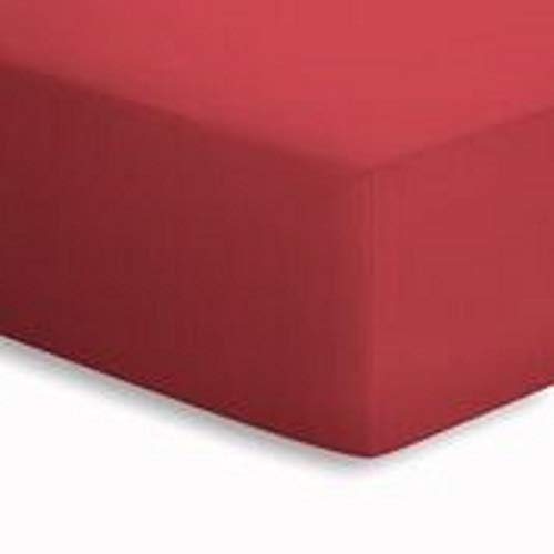 Betz Mako Jersey Betttuch Spannbetttuch Bettlaken 100% Mako Baumwolle Größe 100 x 200 cm Farbe rot