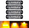 Ricoy 6 LED 18W Amber Ultra Slim Underbody Emergency Hazard Strobe Warning Grille Working Light Bar for 12V - 24V Car Vehicle, Safety Flashing Beacon For Boat SUV Trailer Caravan (Pack of 4)
