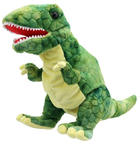 Lashuma T - Rex, bambola da teatro a forma di dinosauro verde, 28 cm