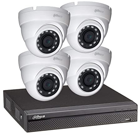 Dahua - Kit vidéosurveillance enregistreur éco et 4 caméras dôme 1080p - Vision Nocturne 30m - KITECO 4DOM1080P-001