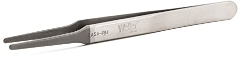 Weller Erem 2ASA Precisionspincett med Platta Rundade Spetsar Lämpliga för Alla Standardgreppsapplikationer och Monteringsjobb på Tryckt Kretskort, 120 mm