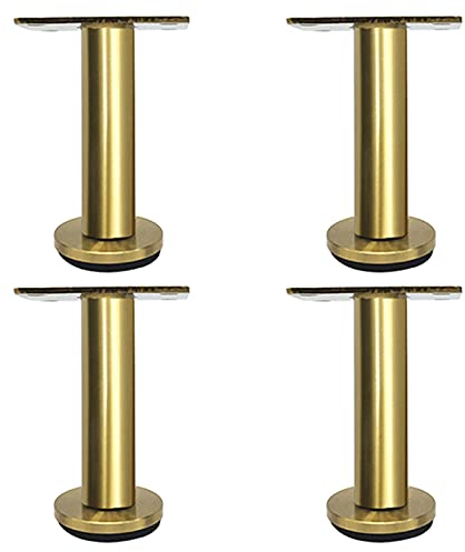 Möbelfüße Edelstahl Mobelbeine Verstellbar,Belastbar bis 800 Kg, Schrankfüße Sockelfuß Sofasfüße Couchtisch Beine Tischfüße mit Schrauben,8-32cm,4× Möbelfüsse Metall (16cm,Gold)