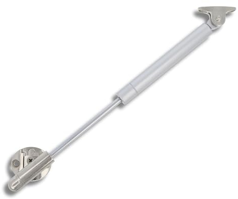 Amig - Bussola a gas per sollevare porte apribili - Mod.98 - Resistenza di carico: 12 kg - Ammortizzatore regolabile per apertura verso l'alto senza impatto - Argento