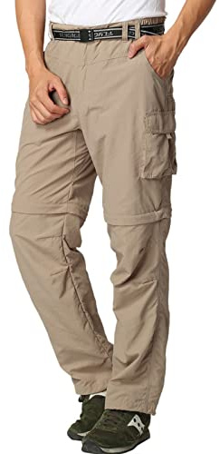 JOMLUN Pantalon de randonnée zippé pour homme - Léger et respirant - Séchage rapide - Pantalon de trekking amovible - Pantalon fonctionnel extensible - Pour l'été - Pour l'extérieur