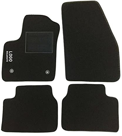 Auto Accessori Lupex | Juego de 4 Alfombrillas de Coche compatibles con Meriva A y B (2013-2017) con 2 Clips de fijación | Alfombras moldeadas de moqueta con Bordado en el Lado del Conductor