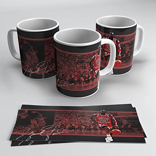 newseny Michael Jordan Tasse mit Unterschrift (Geschenk für Jordan Air NBA-Fans) - Keramik, 355 ml