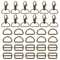 SWAWIS 70 Stück Drehgelenk Karabinerhaken Set, 25mm D-Ringe Schiebeschnallen Drehbare Karabinerhaken, für Taschen Gurt Kostüme Rucksack Hundeleine DIY Hardware-Zubehör(Bronze)