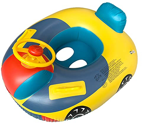 Newtic Bébé Anneau de Natation, Bébé Siège De Piscine, Bouée Automobile, avec poignée à Volant,pour Enfants De 1 à 5 Ans,Jouets Aquatiques pour la Plage ou la Piscine