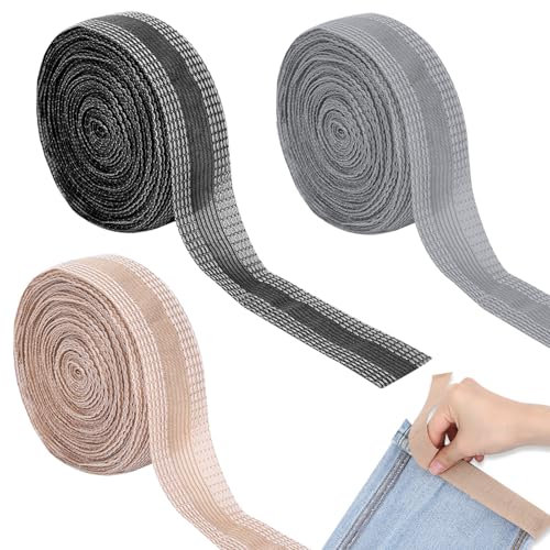 ROOMHUAWAY 3 Pcs 15m Saumband zum Aufbügeln, Bügelband, Saumband zum Aufbügeln Waschfest, Bügelband Nahtband, Bügelband zum KüRzen von Hosen