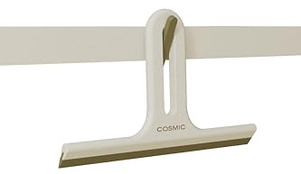 COSMIC ALIFE Limpia Mamparas para Baño Que Incluye un Gancho Pequeño para Colgar en la Guía Alife. Rasqueta Limpiacristales para Ducha, Espejos y Ventanas de Color Blanco Perla