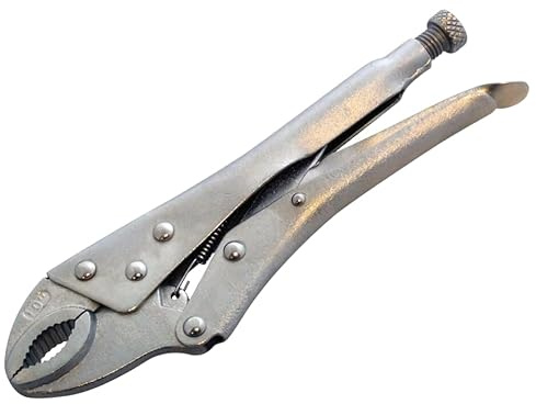 FROOBY Curved Jaw Locking Pliers 10 Inch/250mm, Adjustable Vice Knurled Screw Secure Locking Pliers, Heavy Duty Self Grip Mole Grips Pliers with Quick Release Lever, for Plumbing, Metalwork, DIY