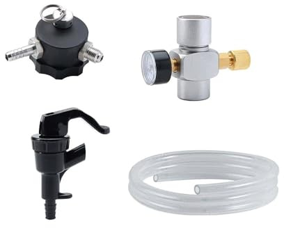 MAPFei Kit de tireuse à bière Portable 1 pièce – Système Complet de Growler avec régulateur de CO2, for Brassage Maison et Usage extérieur