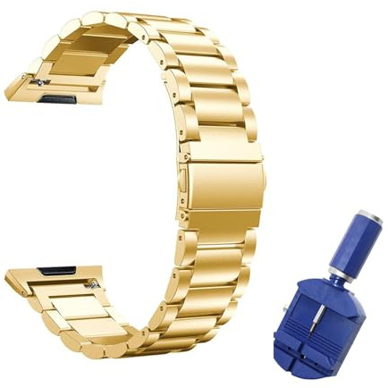 NMASDUYPU Länkarmband i rostfritt stål for joniskt band Armband metallarmband Smart klocka med verktyg