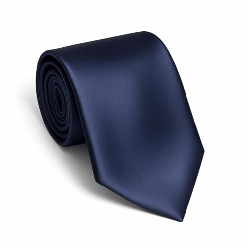 Remo Sartori - Elegante Cravatta Sposo per Cerimonia in Puro Raso di Seta Lucida, Made in Italy, Uomo (Blu Scuro)