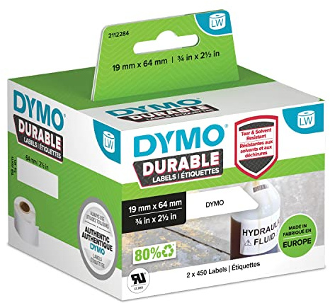 Dymo Sanford LW Nastro in plastica Bianca Tape_Label_Dispenser, 2roll451, 19x64mm (2112284)
