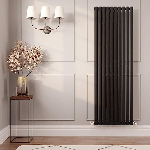 Manissa Black Oval Tube 1800 x 800 Single Panel Central Heating Designer Radiator 8914BTU