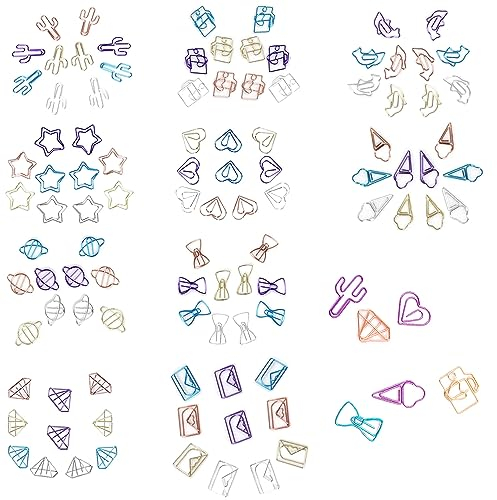 100 Stück niedliche Büroklammern, BOSOIRSOU Metall Lesezeichen Ordner Pin Memo Klemme Planer Clip für Paginierung Organisieren Dokumente Organisieren Bürobedarf Schule Studenten