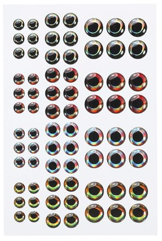 PATIKIL Fishing Lure 4D Eyes 6mm/8mm/10mm, 3 Set Waterproof Artificial Fish Eye Fly Tying Lures Crafts Tackle Accessory for Fishing Baits DIY, Multicolored