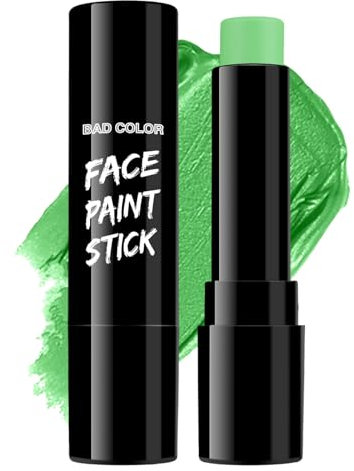 BAD COLOR Light Green Eye Black, Lime Green Face Body Paint for Sports St. Patrick's Day Camouflage Hunting Hulk, Washable Painting Sticks for Halloween Costume SFX Cosplay Witch Grinch Makeup