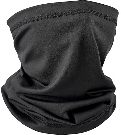Fousam Neck Gaiter for Men, Women, Cooling Mask, Face & Neck Cover Scarf, for Sun Protection, Hiking, Fishing, Hunting, Black, One size