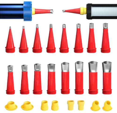 Universal Integrated Rubber Nozzle Tool Kit, 2024 Neuest Kartuschenspitzen, Einteiliger Edelstahldüsen, Silikonspritze Aufsätze Kartuschenspitzen Haushalt Dichtmittel Werkzeug (24PCS【8 Gummibasis】)