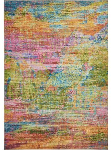-LUXOR- living Teppich Wohnzimmer Polino im Vintage Design - Wohnzimmerteppich Teppich Kurzflor Digitaldruck in zeitlosem Design 200 x 290 cm Multi