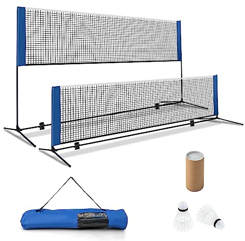 SPOTRAVEL 4.2M Badminton Net, Height Adjustable Tennis Volleyball Net