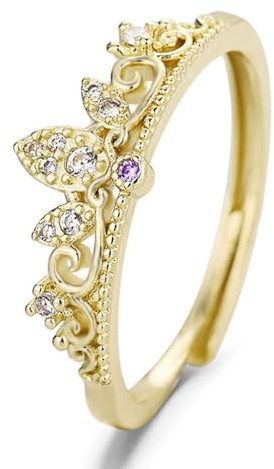 KJDYQ Enchanted Royal Tiara Bridal Ring Jewelry for Engagement, Cosplay & Halloween Costume Accessories Gift for Women