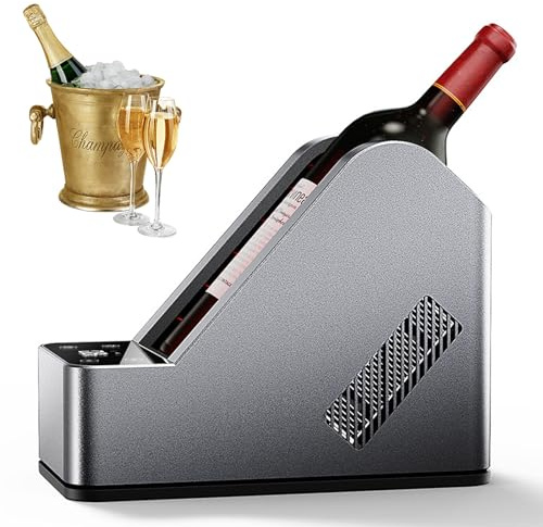 Enfriador De Botella De Vino, Enfriador De Vino Eléctrico De 750 Ml, Temperatura Ajustable 0-20 ℃, Diámetro De 96 Mm, Una Sola Botella Sin Recargas Sin Imágenes para Compartir Vino Excelente con