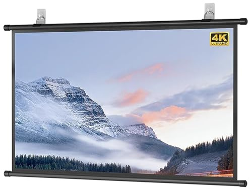 Rull Projektorduk, 4K 4:3 HD Bärbar Filmduk, Gain 2.5, Väggmonterbar Bioduk for Trädgårdsfester, Kontorsmöten(60inch/116x89cm)