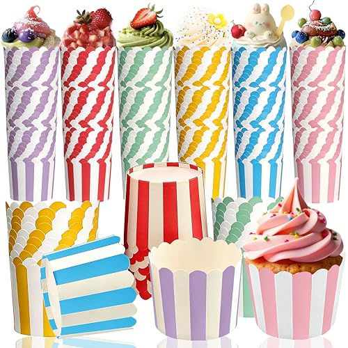 Rliocvhe 180 Pièces Caissette Muffins Papier, Moule Cupcake Caissette, Moules à Cupcakest pour Fêtes, Anniversaires, Mariages, Bonbons et Décorations de Gâte Rouge