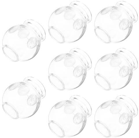 GLEAVI Lot de 8 Ventouses en Verre Relaxation Musculaire, Ventouses à Vide Poignées Ergonomiques pour Massage du Dos Bras à Domicile