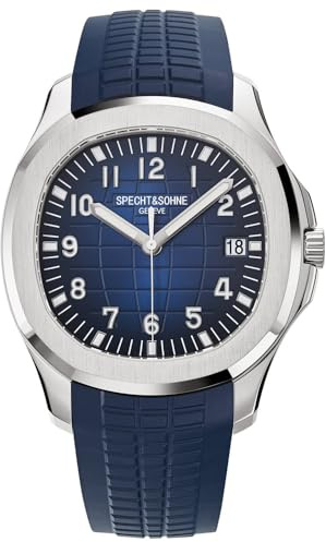 Specht & Söhne Montre japonaise Miyota 8215 pour homme - Mouvement sport classique - Mécanique automatique - Bracelet en caoutchouc - Étanche - 40 mm