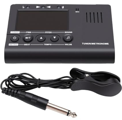 Jectse 3 i 1 Digital Metronom Stämapparat för Alla Instrument, Uppladdningsbar | Korrekt digital metronom, kromatisk stämapparat, tongenerator, för gitarr, violin, bas, ukulele, trumpet, flöjt, klarinett