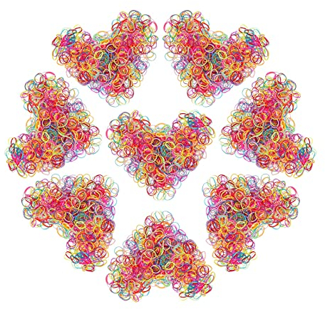 1000 Stück Haargummis ，Mehrfarbige Elastische Haargummis bänder,Mähnengummis Haar Gummi ZopfFrisurengummi, Haarschmuck, Rastazopfgummi,für Kinder Mädchen Damen