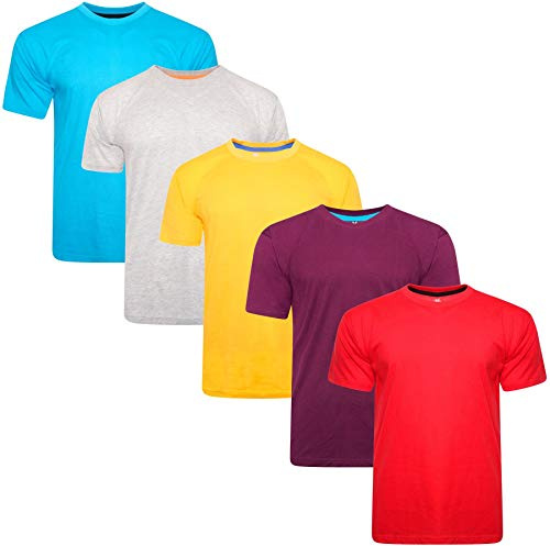 5 Pack Mens T Shirts - Summer Essentials- KM169-L - Large Multi