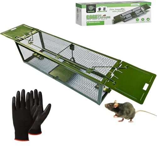 Trappola Per Topi E Rati A Doppia Entrata Umana Per Catturare Parassiti Vivi - Gabbia In Acciaio Anti-Roditore Efficace, Semplice E Riutilizzabile Per Catturare il Topo Da Campo Nella Tua Casa