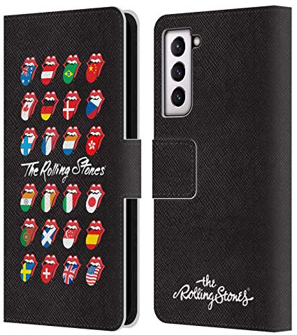 Head Case Designs Officially Licensed The Rolling Stones Flag Poster Licks Collection Leather Wallet Case Compatible with Samsung Galaxy S21 5G