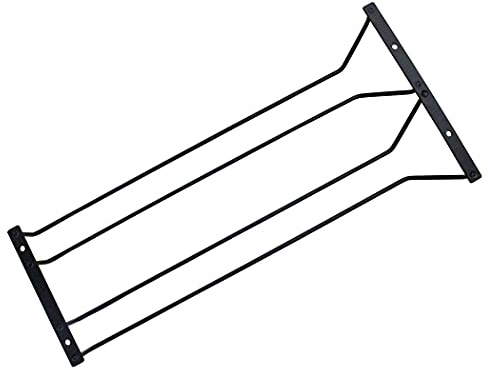 Abcsea 1 Pezzo Nero Porta Bicchiere di Vino, Supporto Per Bicchiere di Vino, Porta Bicchiere da Vino Sospeso, Stemware Rack, 45 cm 2 File