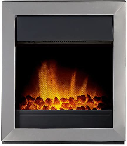 Adam Vancouver Electric Fire in Brushed Steel