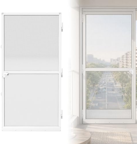 ACXIN 120 x 240 cm Porta Anti-Zanzare, Telaio in Alluminio Zanzariera, Zanzariera per Porta Balcone Telaio Porta Griglia di Ventilazione Porta Rete Anti-Insetti Zanzariera per Balconi, Terrazze