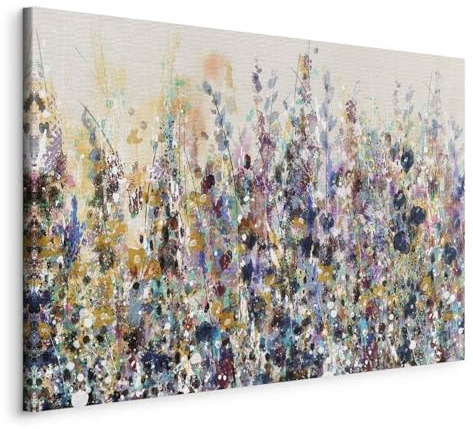 murando - Quadro Prato Fiorito 90x60 cm 1 Pezzo Stampa su Tela XXL Quadri Moderni Murale Moderno Grafica Decorazioni Parete Pittura Immagini Fiori Colorati Natura Botanico Dipinto a-A-10123-b-a
